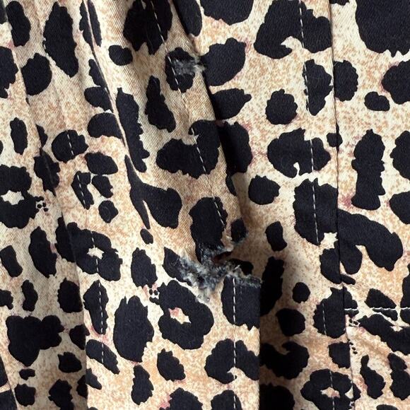 Forever 21 sz S tan black cheetah‎ print cotton belted coat - Picture 5 of 10